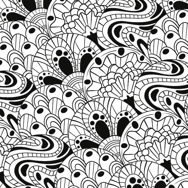 Free Vector hand drawn zen doodle pattern illustration