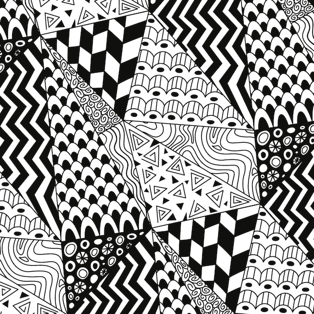Free Vector hand drawn zen doodle pattern illustration
