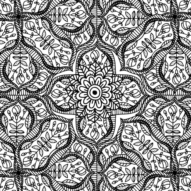 Hand drawn zen doodle pattern