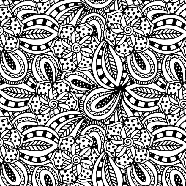 Hand drawn zen doodle pattern