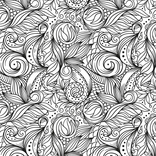 Hand drawn zen doodle pattern