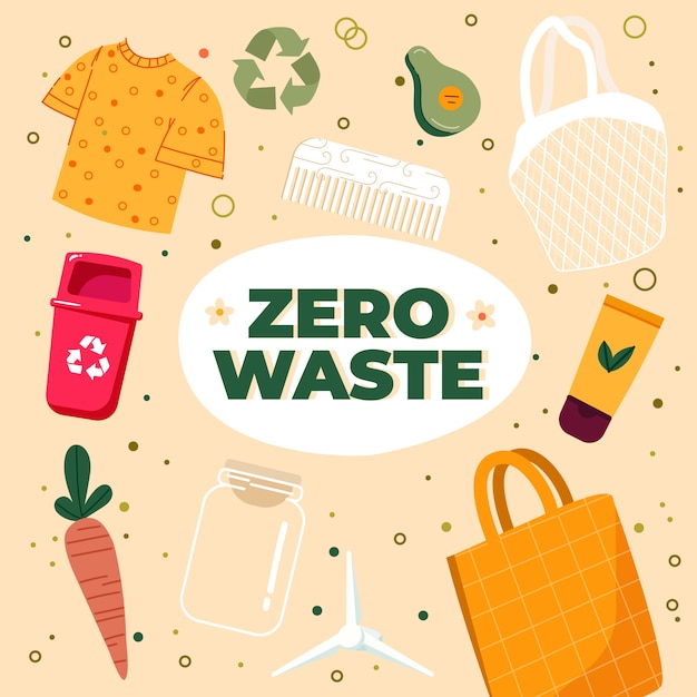 Free vector hand drawn zero waste product pack
