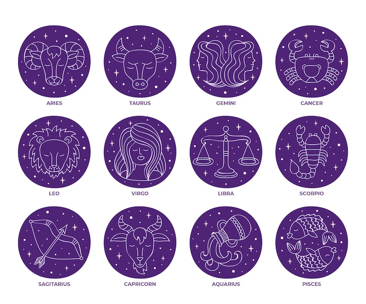 Free Vector hand drawn zodiac sign collection