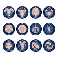 Free vector hand drawn zodiac sign collection
