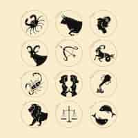 Free vector hand drawn zodiac sign collection