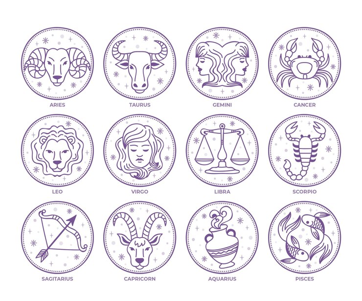 Free Vector hand drawn zodiac sign set