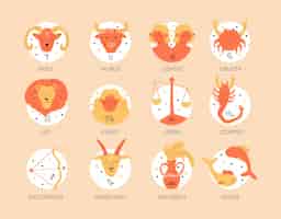 Free vector hand drawn zodiac signs set