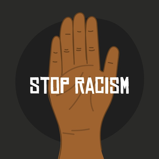 Free vector hand end of racism concept