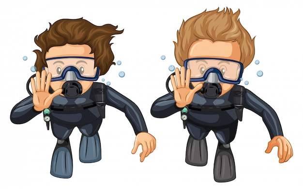 Бесплатное векторное изображение Жест рук для подводного плавания