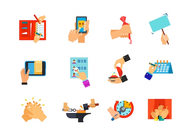 Hand gesture icon collection