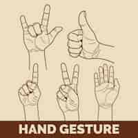 Free vector hand gestures collection