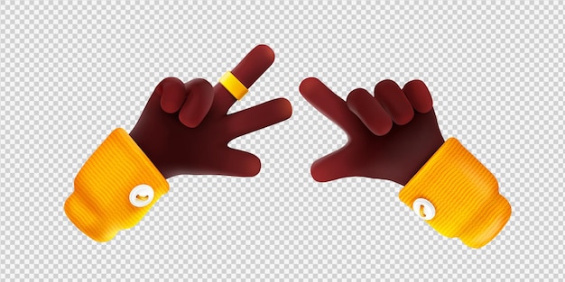 Free vector hand gestures of victory and pointing