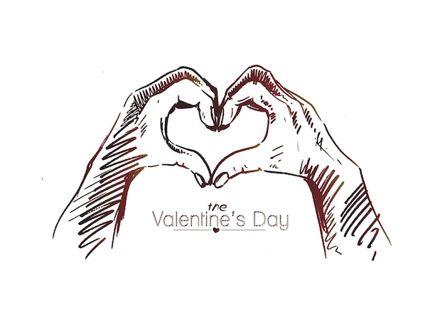 Hand Heart Gesture: A Charming Sketch Vector Illustration (Free Download)