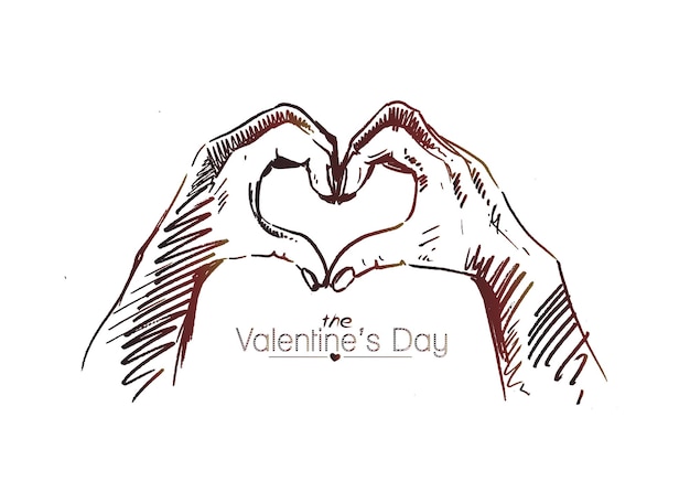 Free vector hand heart gesture hand drawn sketch vector illustration