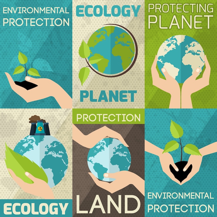 Free Vector hand hold plant poster