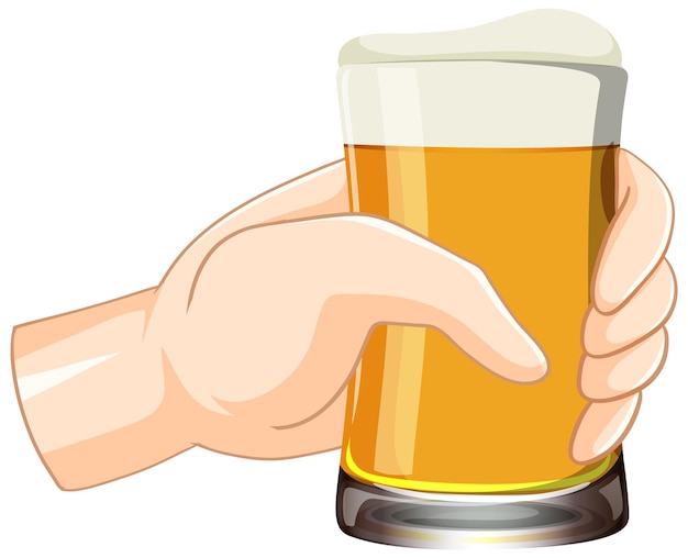 Free vector hand holding beer glass