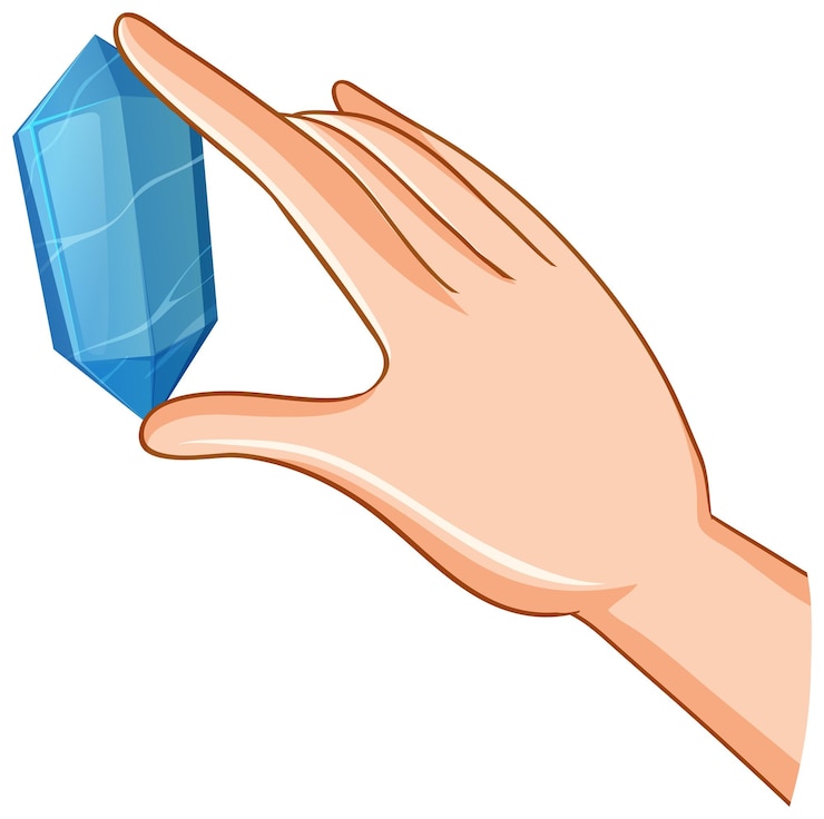 मुफ़्त वेक्टर hand holding blue topaz stone