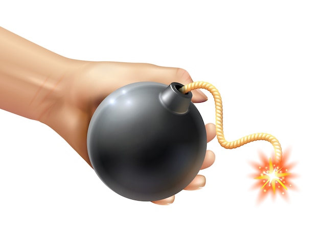 Hand Holding A Bomb Illustration 