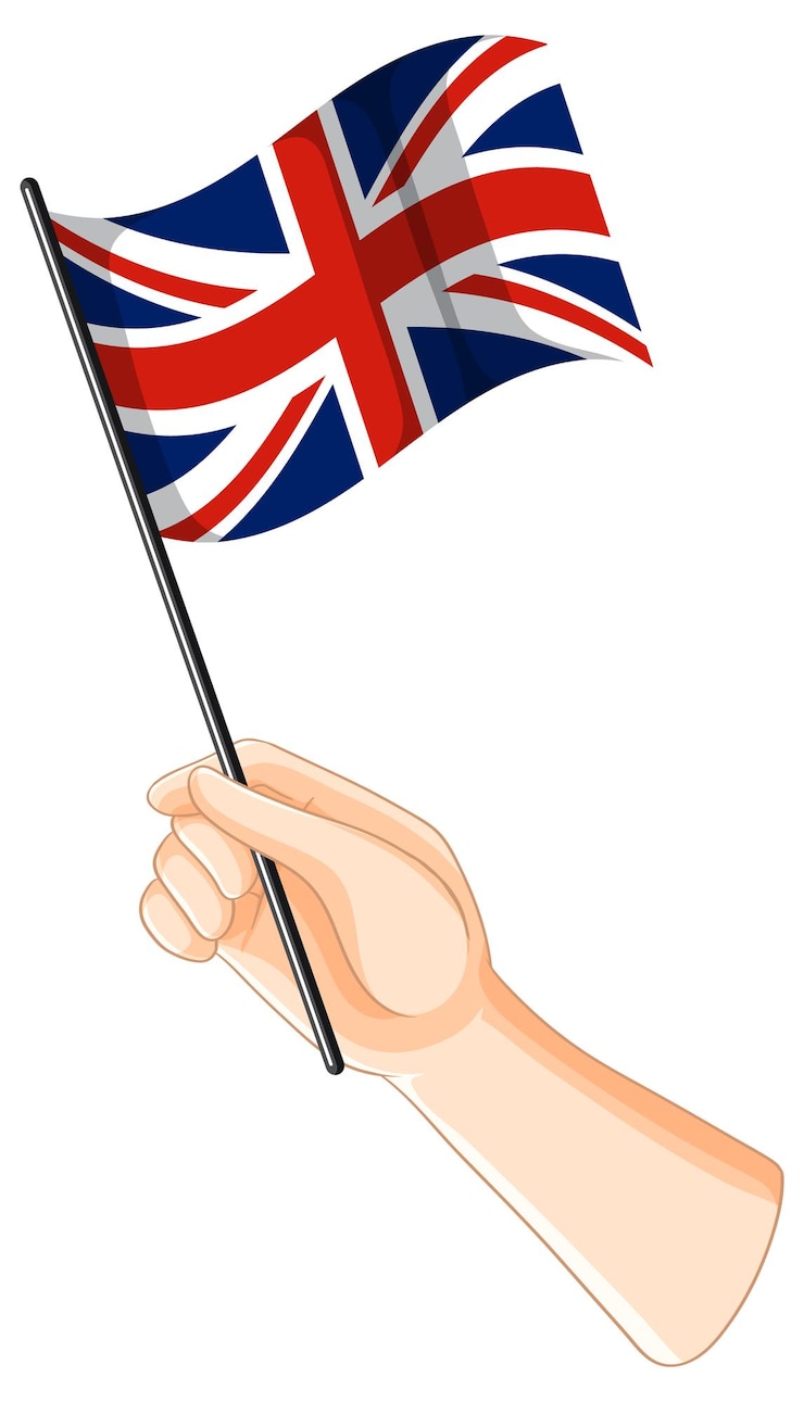 Free Vector hand holding a british flag