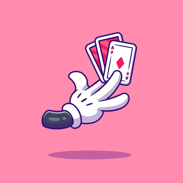 Free vector hand holding card cartoon illustration