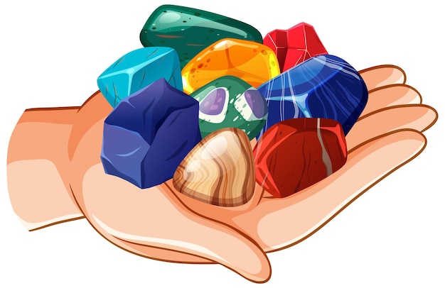 Free vector hand holding gemstone isolated