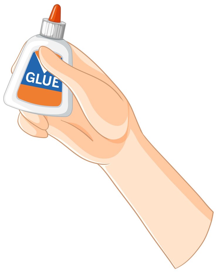 Free Vector hand holding a glue bottle