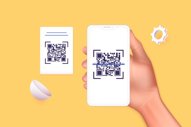 キャラクターイラストのqrコードスキャン 無料のベクター
