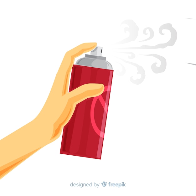 Free vector hand holding mosquito spray in flat design