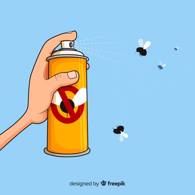 Hand holding mosquito spray