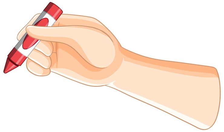 Free Vector hand holding a red crayon