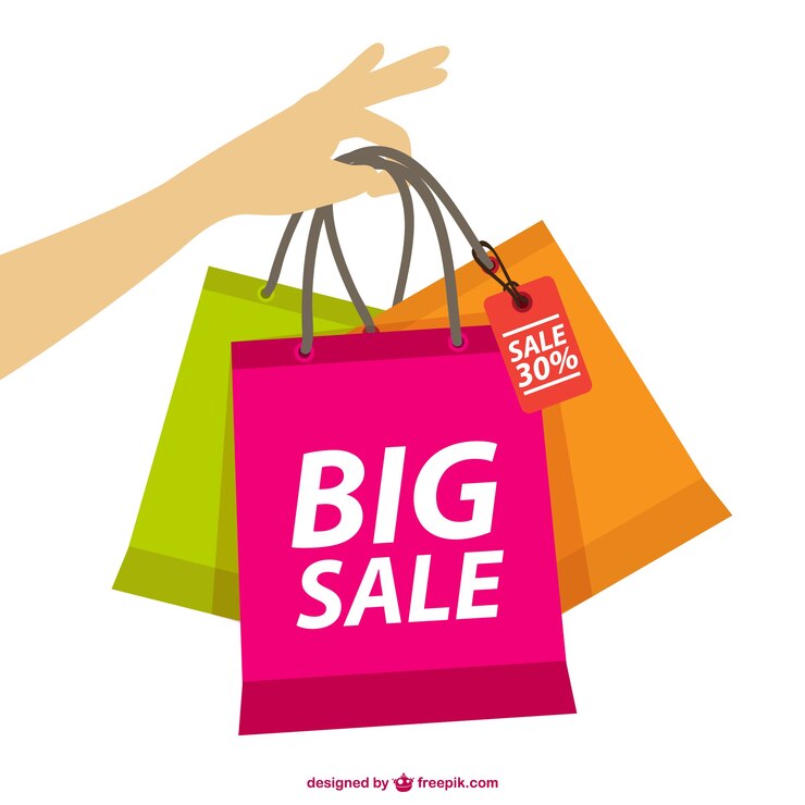 Free Vector hand holding shopping bags