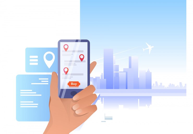 Free Vector hand holding smartphone