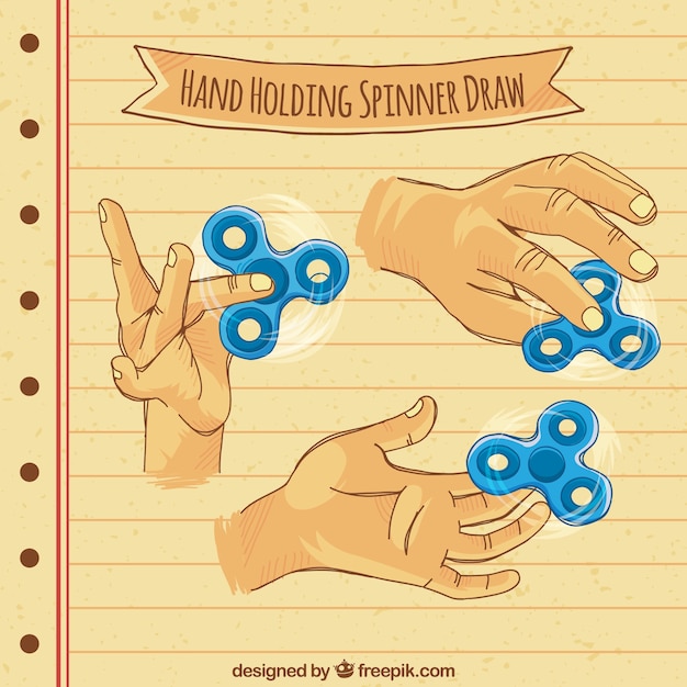 Vettore gratuito disegnare mano mano spinner