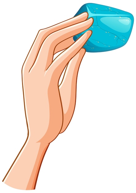 Free vector hand holding turquoise isolated