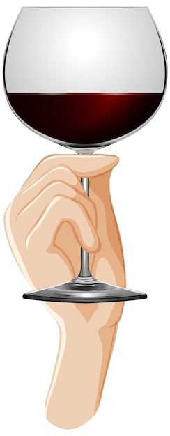 Бесплатное векторное изображение Рука держит бокал вина