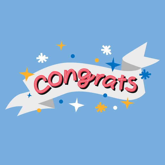 Free Vector hand lettering congrats word card 