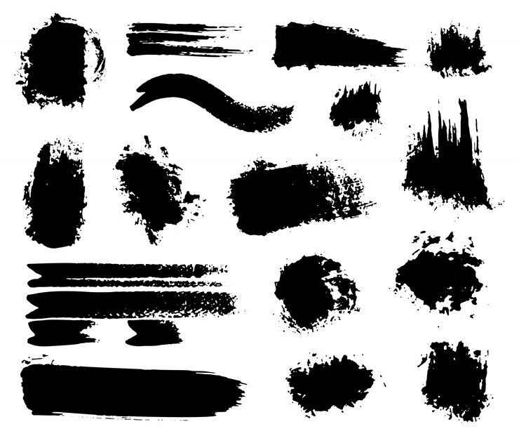 Free Vector hand-made acrylic wet and dry paint splatters