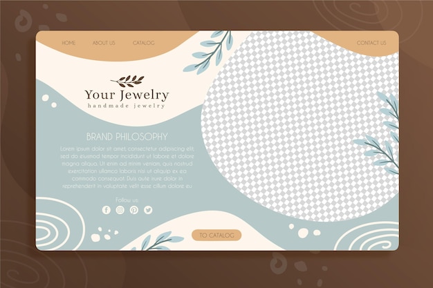 Free vector hand-made jewelry landing page template