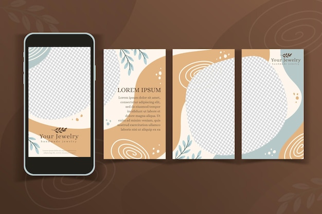 Hand-made jewelry social media stories template