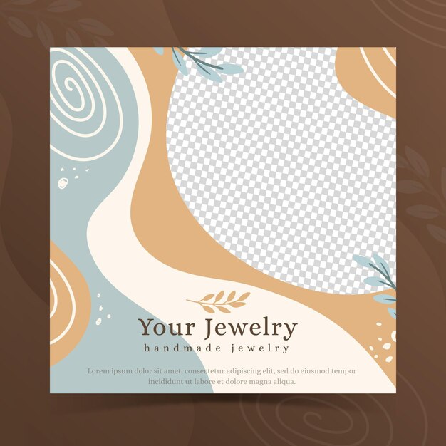 Hand-made jewelry square flyer template