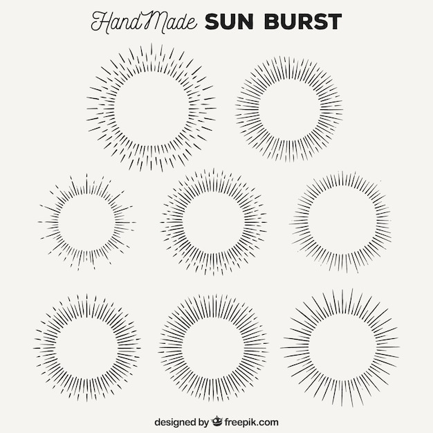 Hand made sun burst designs