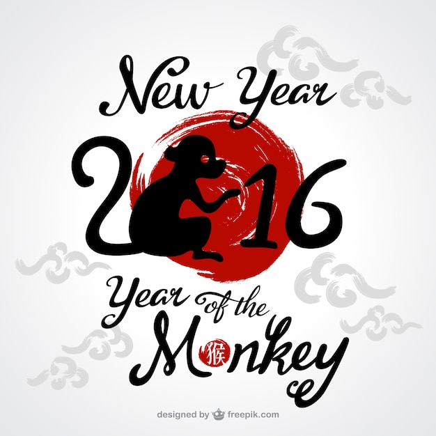 Hand paint new year of the monkey