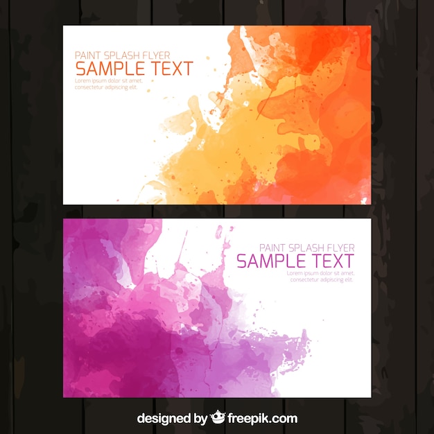 Free vector hand painted abstract business card