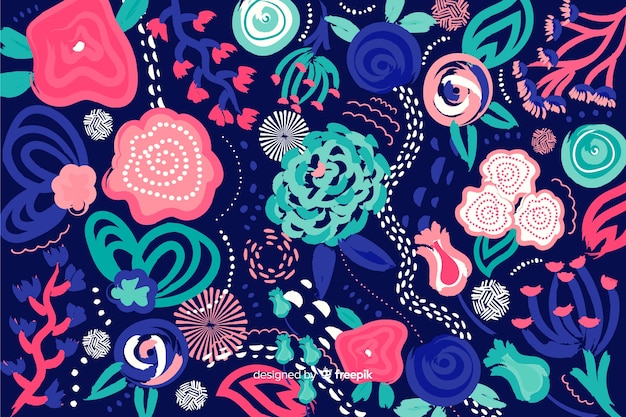 Hand painted abstract floral background