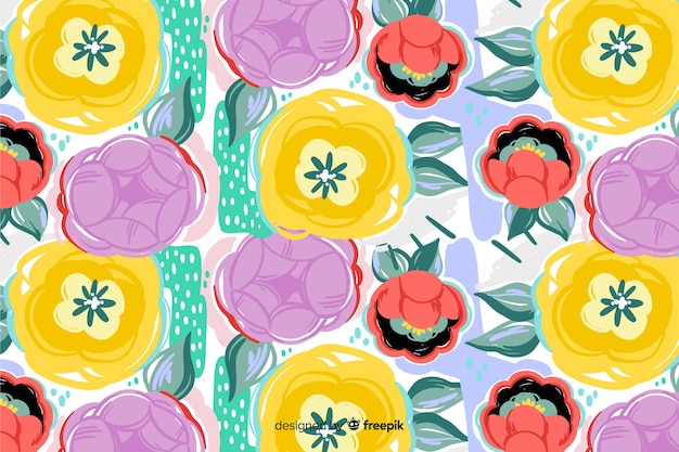 Hand painted abstract floral background