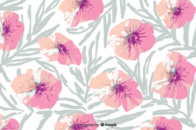 Hand painted abstract floral background