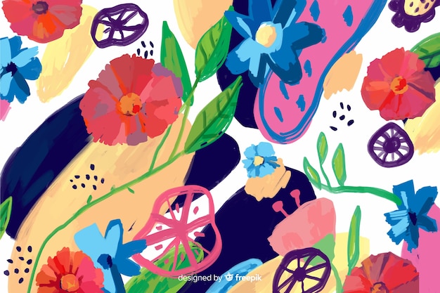 Hand painted abstract floral background