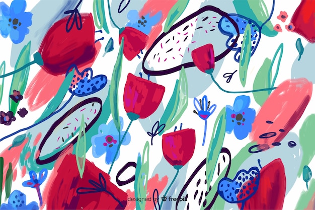 Hand painted abstract floral background