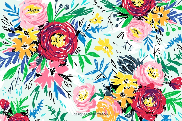 Free vector hand painted abstract floral background