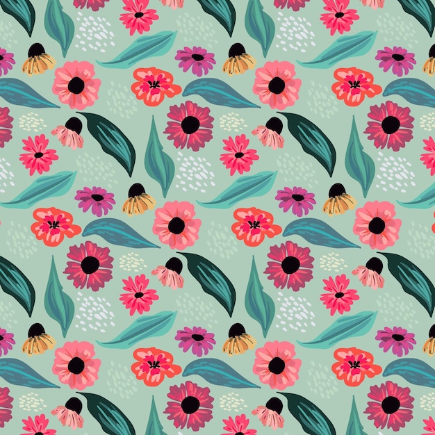 Free vector hand painted abstract floral pattern